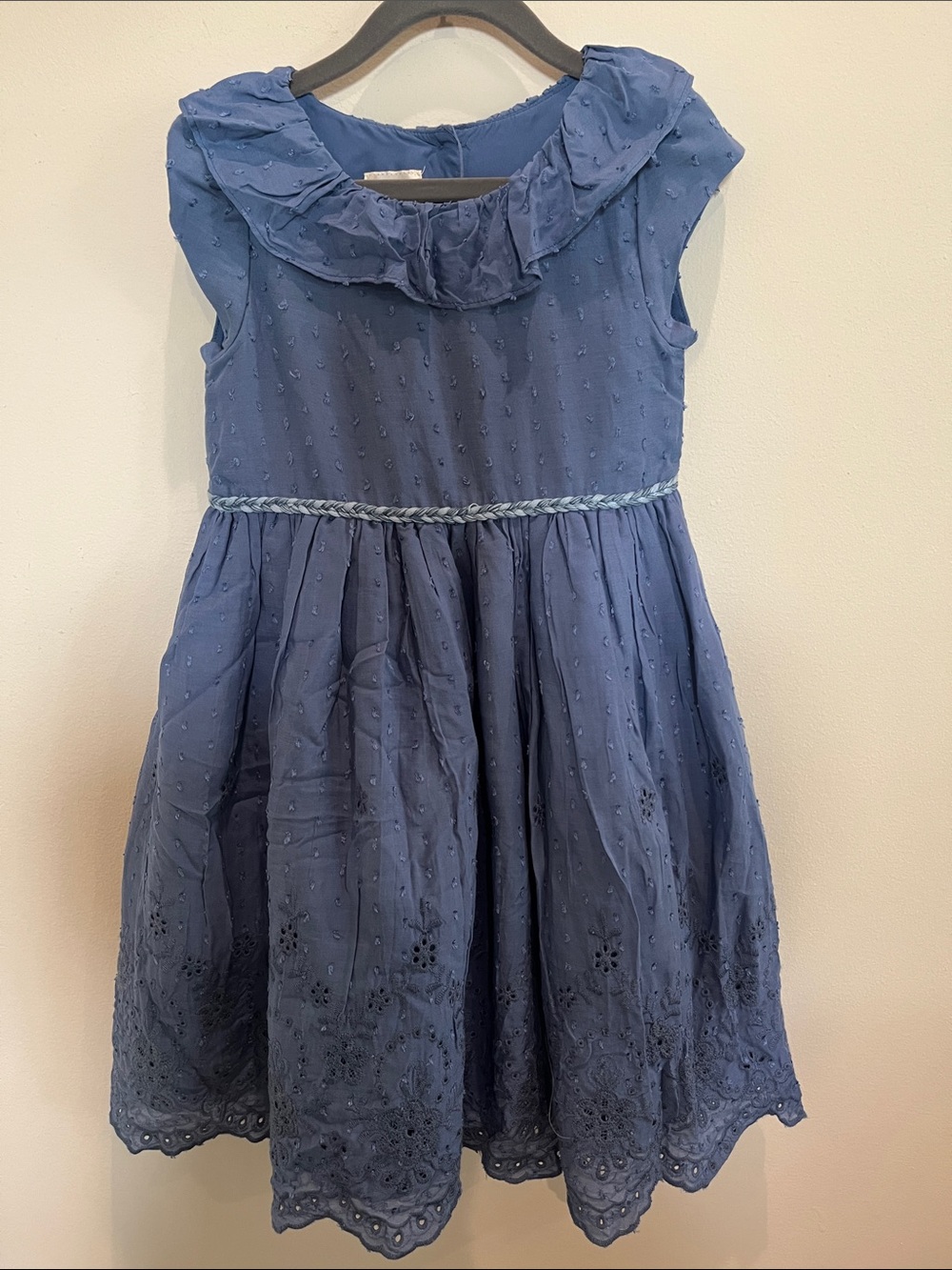 Girl, Size 6, Laura Ashley, Blue dress, excellent condition, button back.